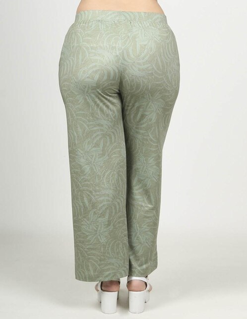 Pantalón Morethanangels corte palazzo verde olivo con diseño floral en  Liverpool