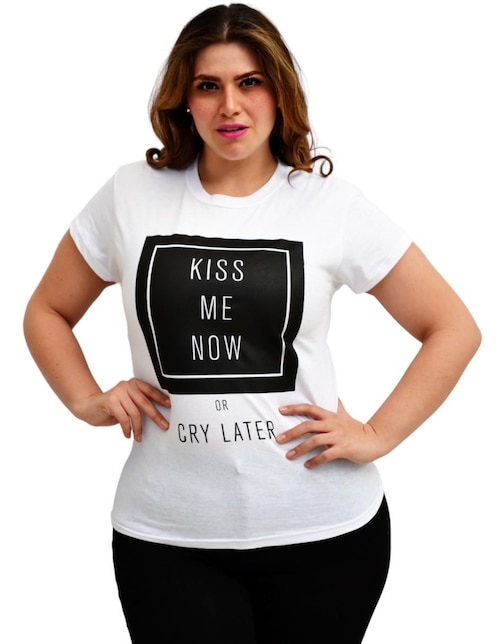 Playera manga corta cuello redondo para mujer 1
