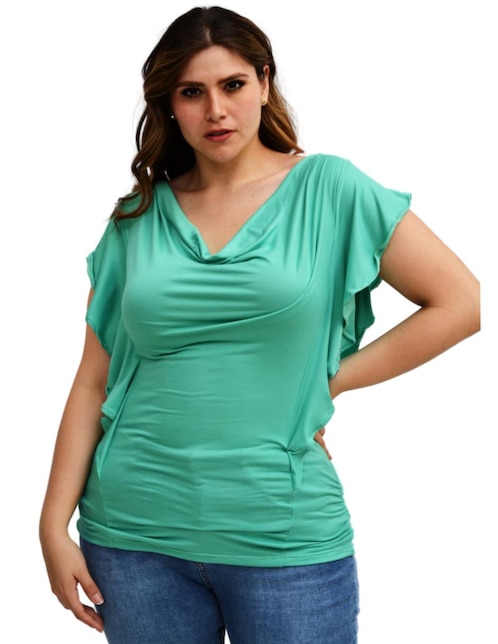 Blusa Roman Fashion manga corta para mujer