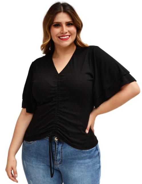 Blusa Roman Fashion manga corta para mujer