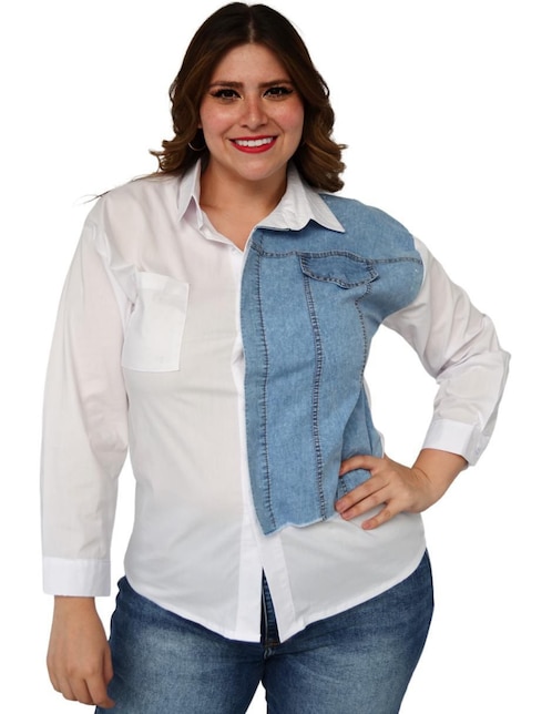 Blusa camisera Roman Fashion manga larga para mujer
