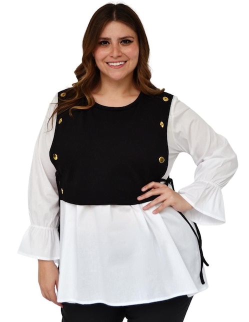 Blusa Roman Fashion manga larga para mujer