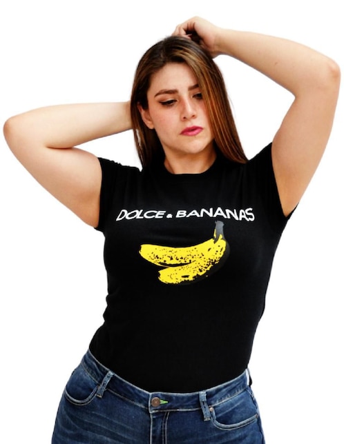 Playera manga corta Roman Fashion cuello redondo para mujer