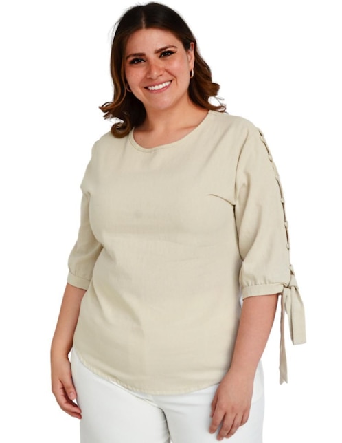 Blusa Roman Fashion manga 3/4 para mujer