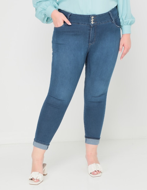 Jeans super skinny Seven Jeans 9326blco corte cintura alta para mujer