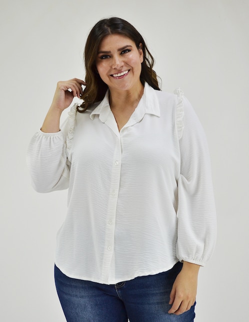 Blusa camisera manga larga para mujer 1