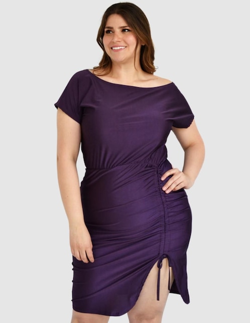 Vestido arriba de la rodilla de fiesta escote medio 1