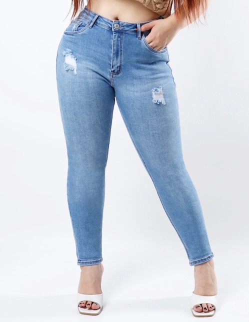 Jeans skinny Guess corte cintura para mujer