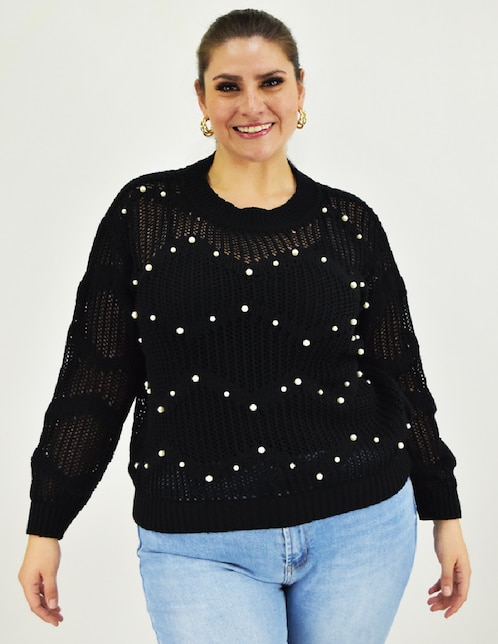 Suéter cuello redondo para mujer 1