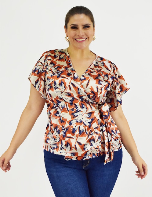 Blusa Roman Fashion manga corta para mujer