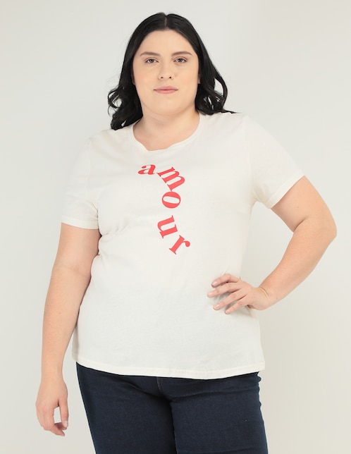 Playera manga corta 365 Essential cuello redondo para mujer