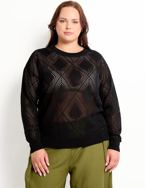 Suéter cuello redondo para mujer