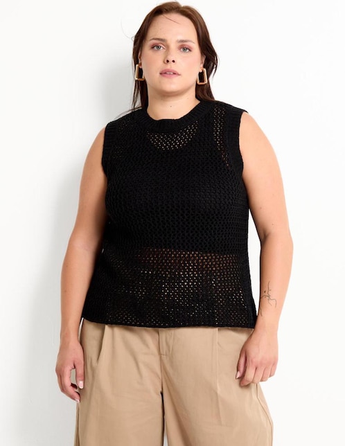 Top Blanco Mujer Patru00f3n De Costura De Camiseta Sin Mangas De