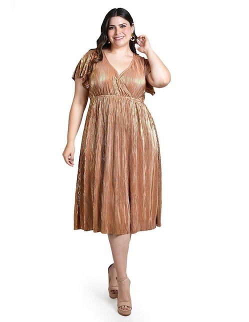 Vestido midi de fiesta Roman Fashion escote V
