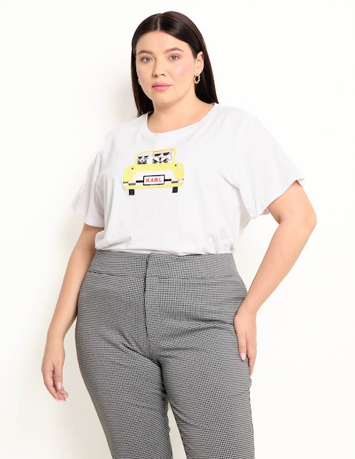 Playera manga corta Karl Lagerfeld Paris cuello redondo para mujer