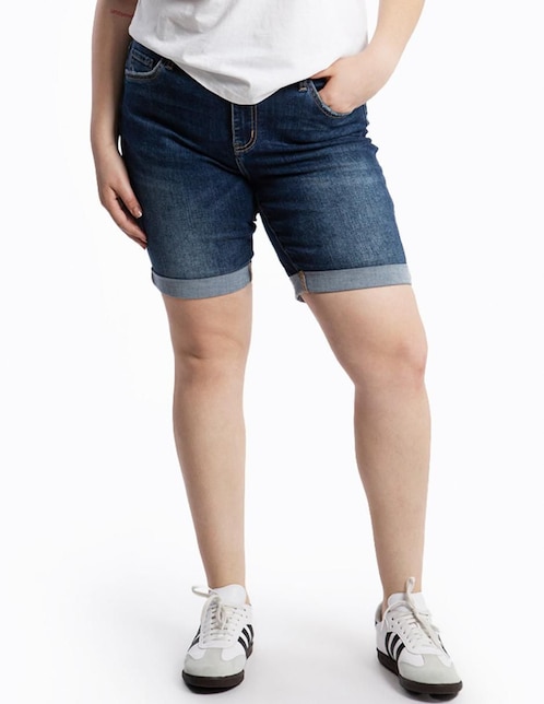 Bermuda Roman Fashion de mezclilla para mujer