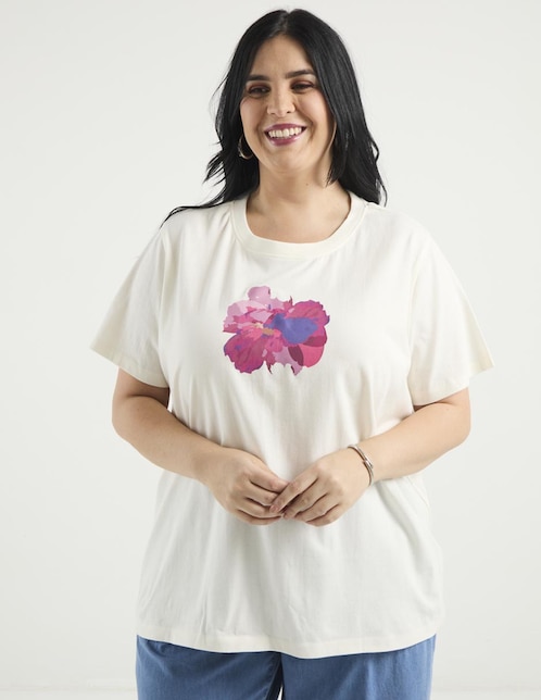 PLayera manga corta cuello redondo para mujer 1
