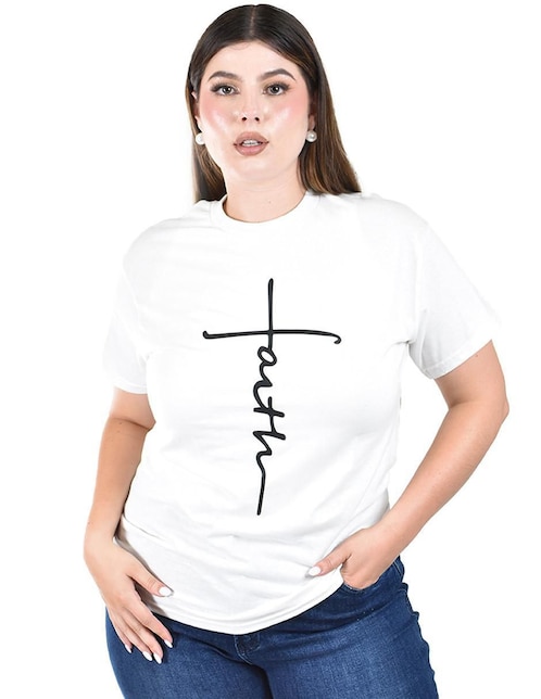 Playera manga corta cuello redondo para mujer 1