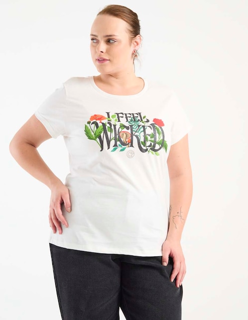 Playera manga corta cuello redondo para mujer 1