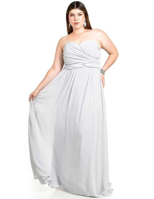 Vestido maxi de fiesta escote corazón 1
