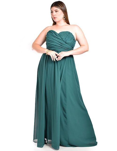 Vestido maxi de fiesta escote corazón