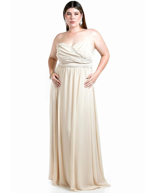 Vestido maxi de fiesta escote corazón 1