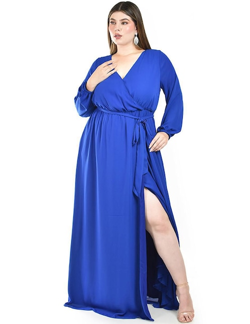 Vestido maxi de fiesta escote V 1
