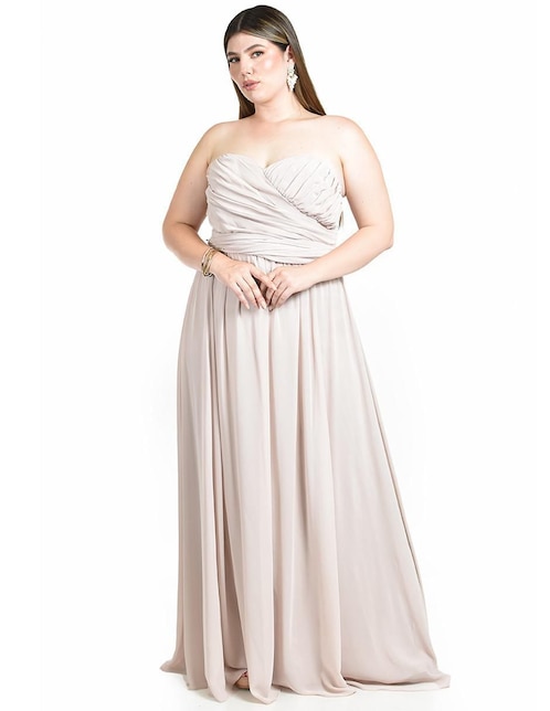 Vestido maxi de fiesta escote corazón 1