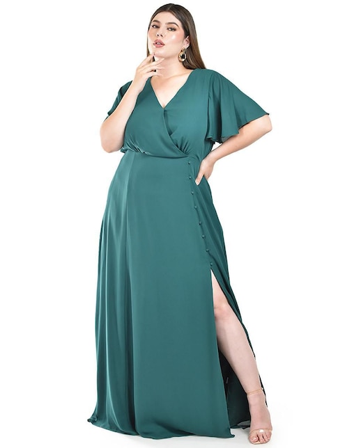 Vestido maxi de fiesta escote V 1
