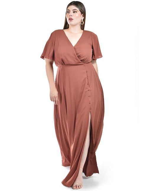 Vestido maxi de fiesta escote V 1