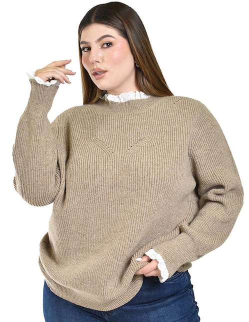 Suéter cuello redondo para mujer 1