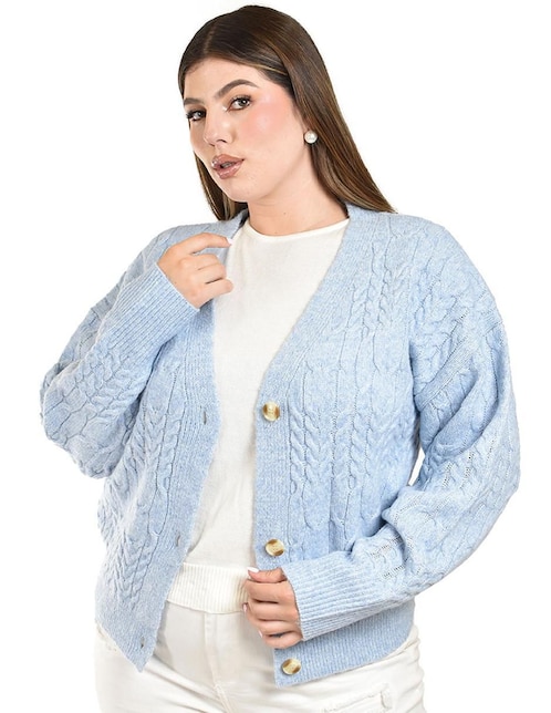 Suéter cuello V para mujer 1