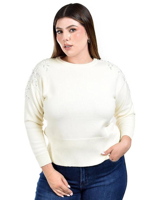 Suéter cuello redondo para mujer 1