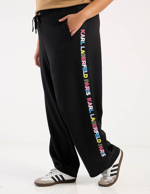 Pants straight Karl Lagerfeld Paris con agujeta para mujer