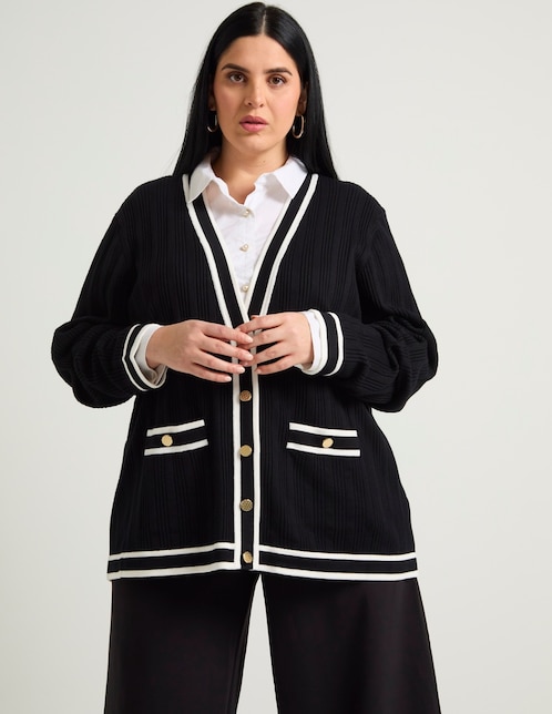 Suéter cuello V para mujer 1