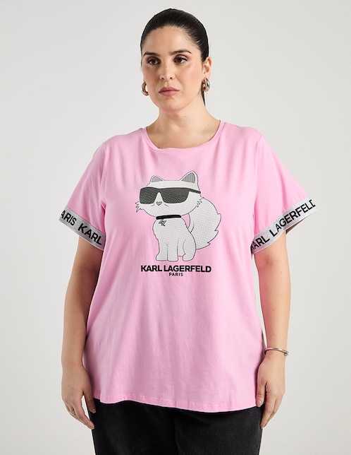 Playera manga corta cuello redondo para mujer 1