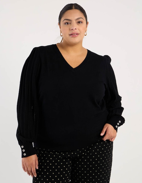 Suéter cuello v para mujer 1