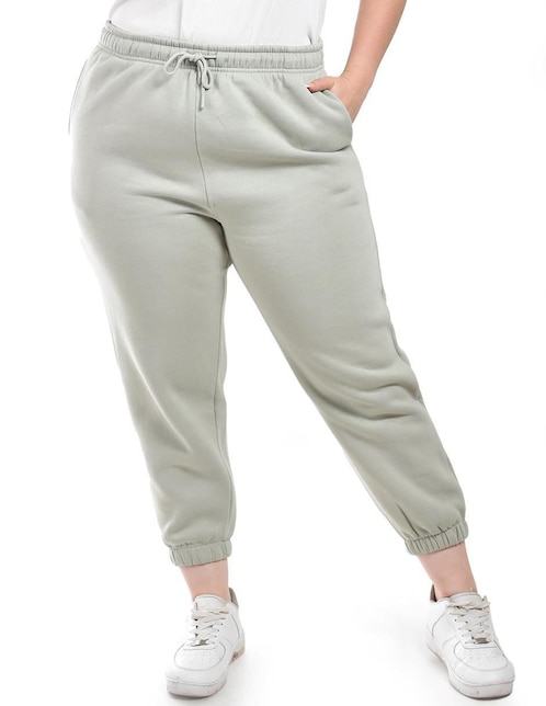 Pants regular con elástico para mujer 1