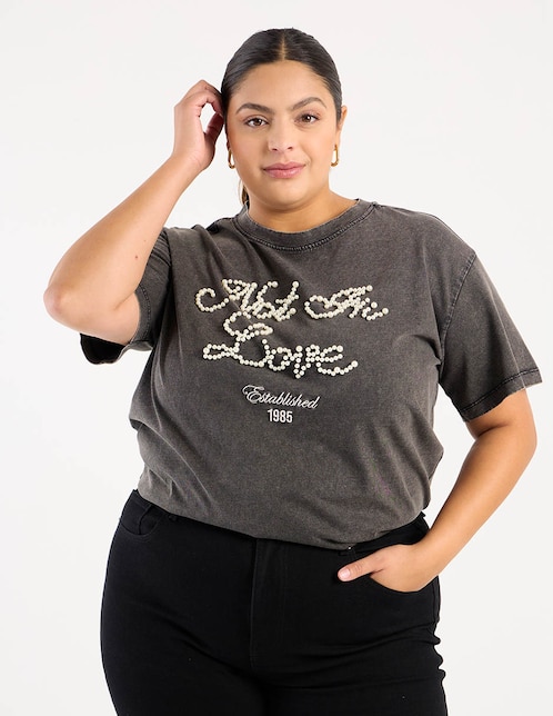 Playera manga corta cuello redondo para mujer 1
