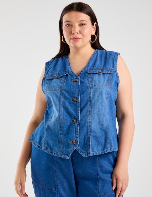 Chaleco de mezclilla para mujer 1