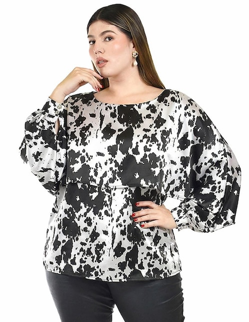 Blusa Roman Fashion manga larga para mujer