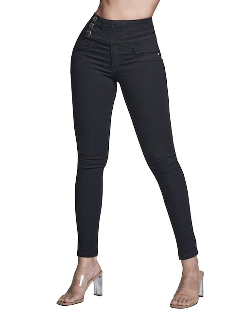 Jeans / jegging super skinny seven jeans 6073ngro corte cintura alta para mujer