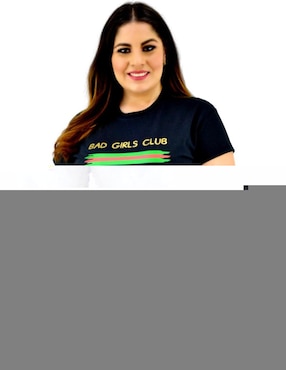 Playera manga corta Roman Fashion cuello redondo para mujer