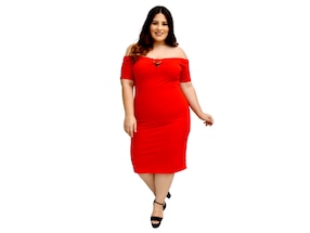 Vestido 3/4 formal Roman Fashion escote bardot para mujer