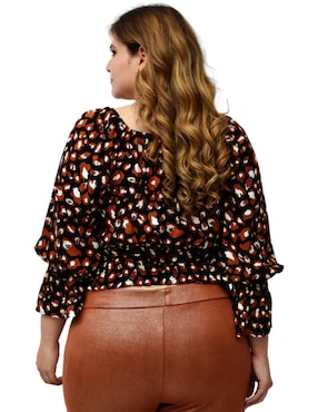 Blusa cintura smock Roman Fashion manga 3/4 para mujer