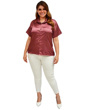 Blusa camisera Roman Fashion manga corta para mujer