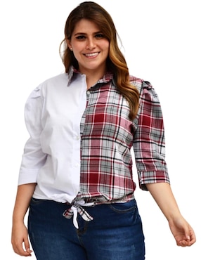 Blusa camisera Roman Fashion manga 3/4 para mujer