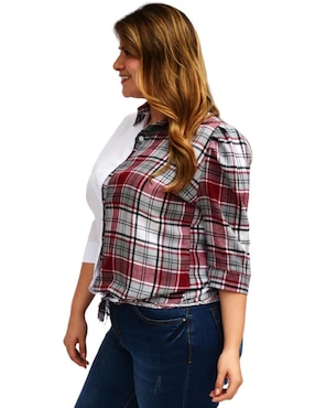 Blusa camisera Roman Fashion manga 3/4 para mujer