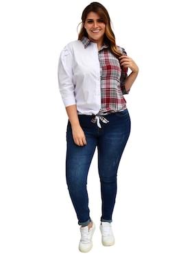 Blusa camisera Roman Fashion manga 3/4 para mujer