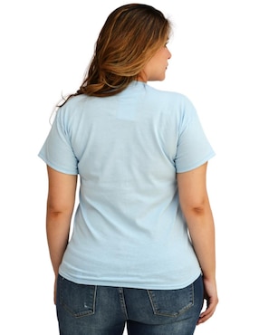 Playera manga corta Roman Fashion cuello redondo para mujer